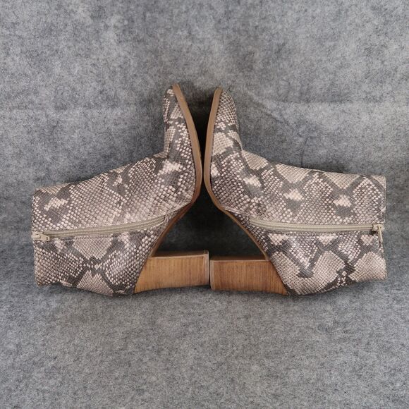Carlos Santana Shoes Womens 8.5 Booties Fashion Block Heel Snake Print Point Toe - Picture 10 of 13